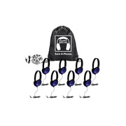 HamiltonBuhl Sack-O-Phones, 8 Blue Primo™ Headphones and 3.5mm Jackbox