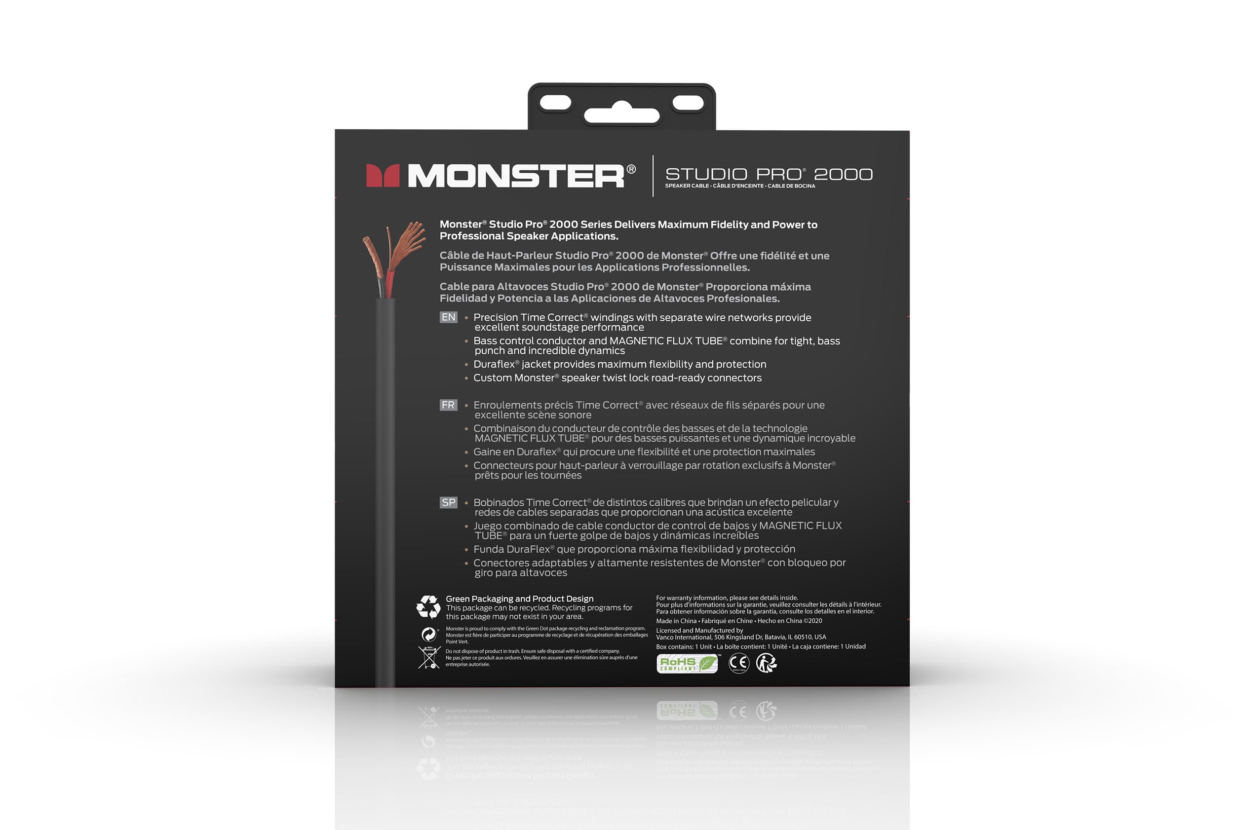 Monster SP2000-S-10SPWW Studio Pro 2000 Speak On Cable. 10'