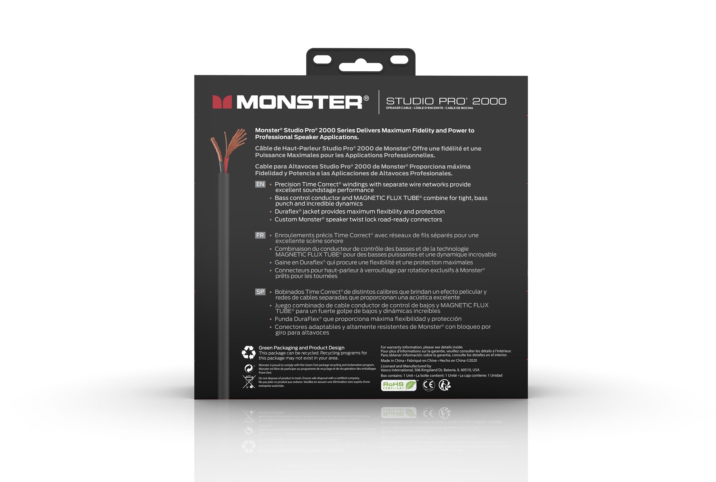 Monster SP2000-S-20SPWW Studio Pro 2000 Speak On Cable. 20'