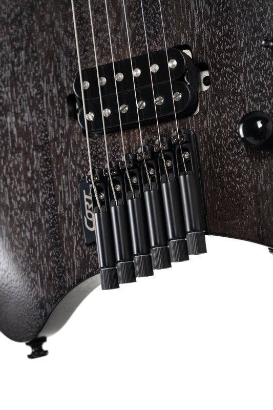Cort Space 6GTR Multi-Scale Electric Guitar W/ Gig-Bag, Semi Gloss Trans Black