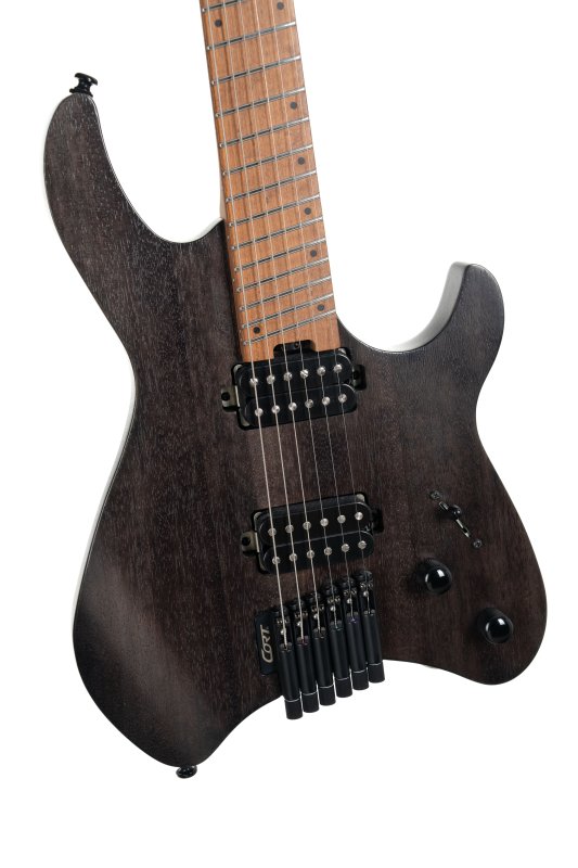 Cort Space 6GTR Multi-Scale Electric Guitar W/ Gig-Bag, Semi Gloss Trans Black