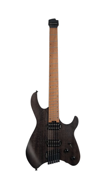 Cort Space 6GTR Multi-Scale Electric Guitar W/ Gig-Bag, Semi Gloss Trans Black
