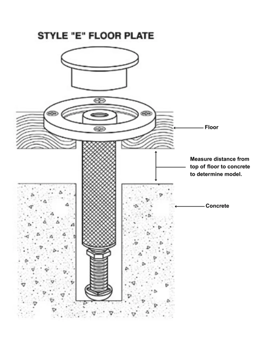 3/4" Style E Floor Anchor (2-7/8" to 4")