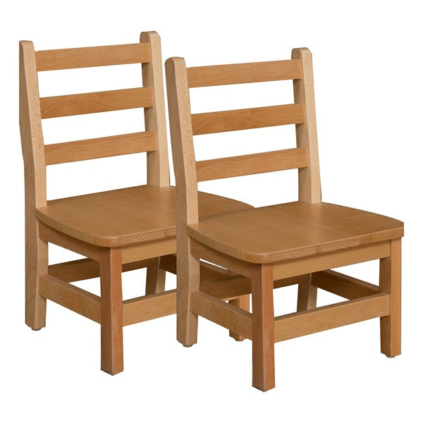 Hardwood Ladderback Chair (10" Seat Height) - Pack of Two