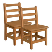 Hardwood Ladderback Chair (12" Seat Height) - Pack of Two