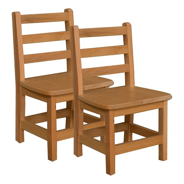 Hardwood Ladderback Chair (12" Seat Height) - Pack of Two