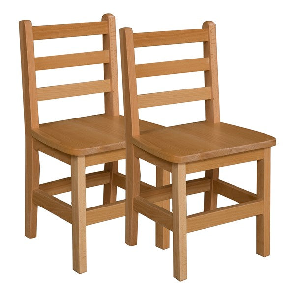 Hardwood Ladderback Chair (14" Seat Height) - Pack of Two