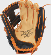 Rawlings Select Pro Lite Series Jackson Holiday Youth 11.25-Inch Baseball Glove - Right Hand Thrower - Camel/Black/Orange