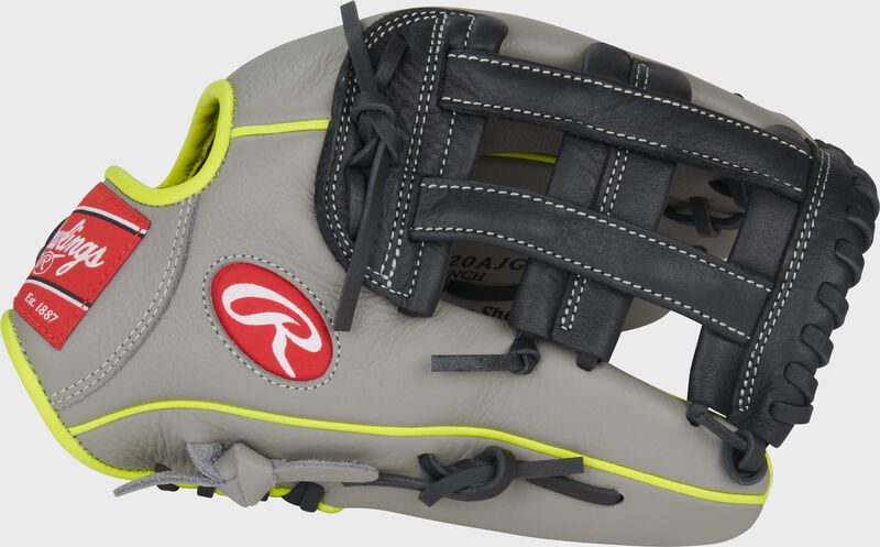 Rawlings Select Pro Lite Series Aaron Judge Youth 12-Inch Baseball Glove  - Right Hand Thrower - Gray/Black