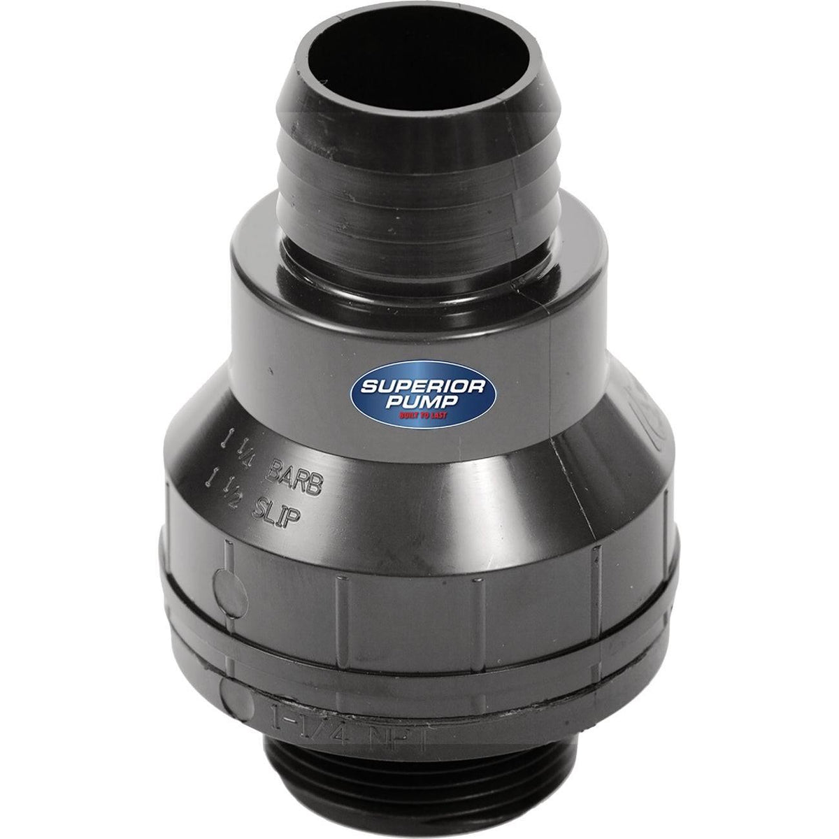 Superior Pump 1-1/4 In. MPT x 1-1/4 In. Barb or 1-1/2 In. Slip ABS Check Valve