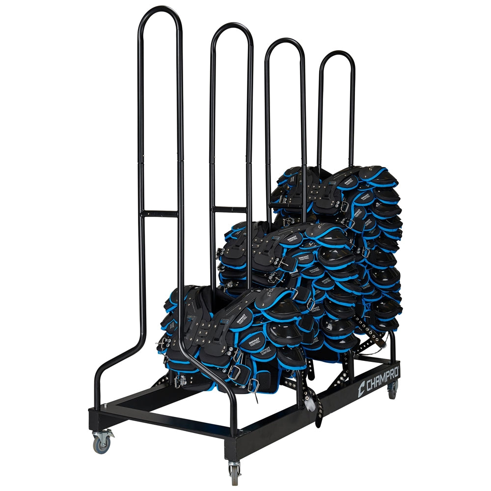Football Shoulder Pad Rack - Black, 4 Stack