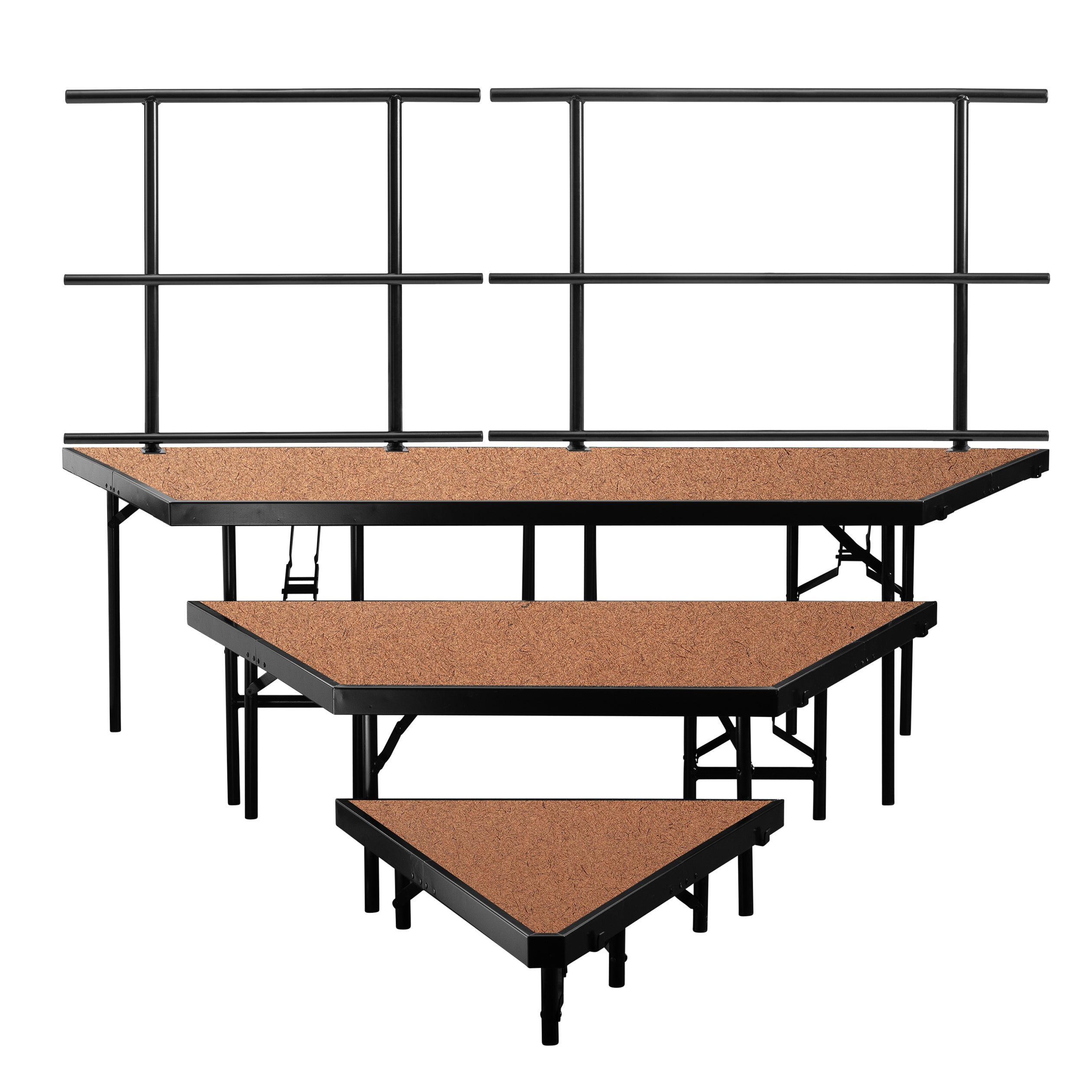 NPS® 3-Level Seated Riser Pie Section, Hardboard (Use with SST363LHB), Frame Color: Black