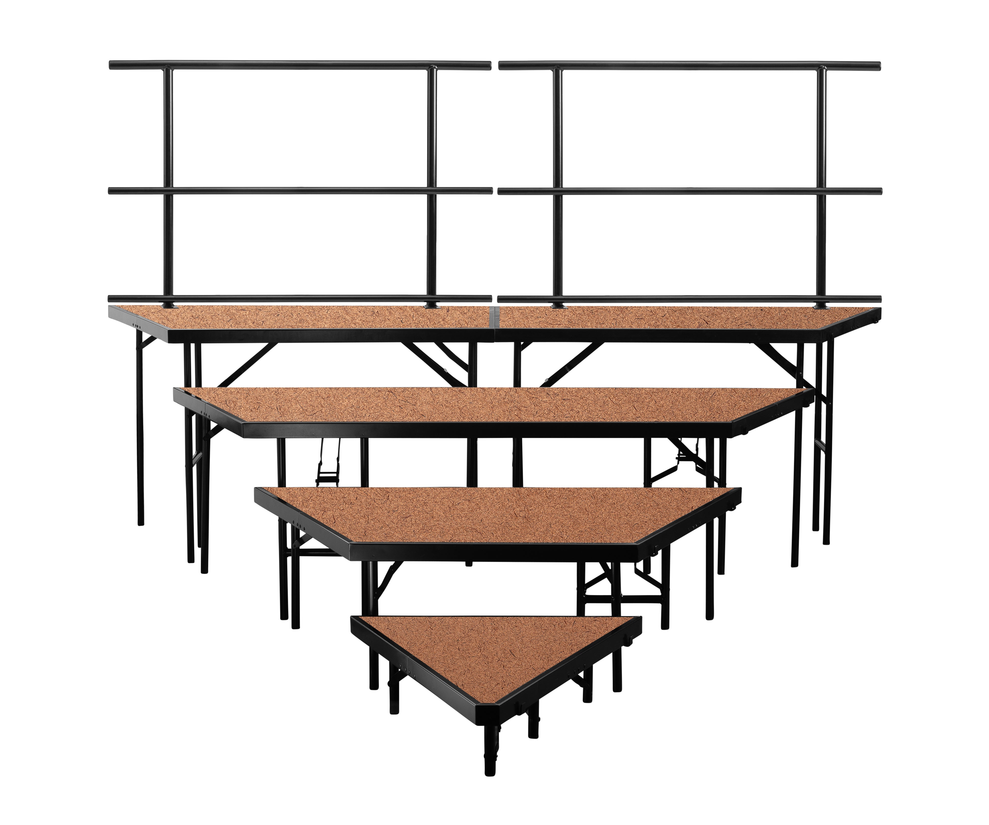 NPS® 4-Level Seated Riser Pie Section, Hardboard (Use with SST364LHB), Frame Color: Black