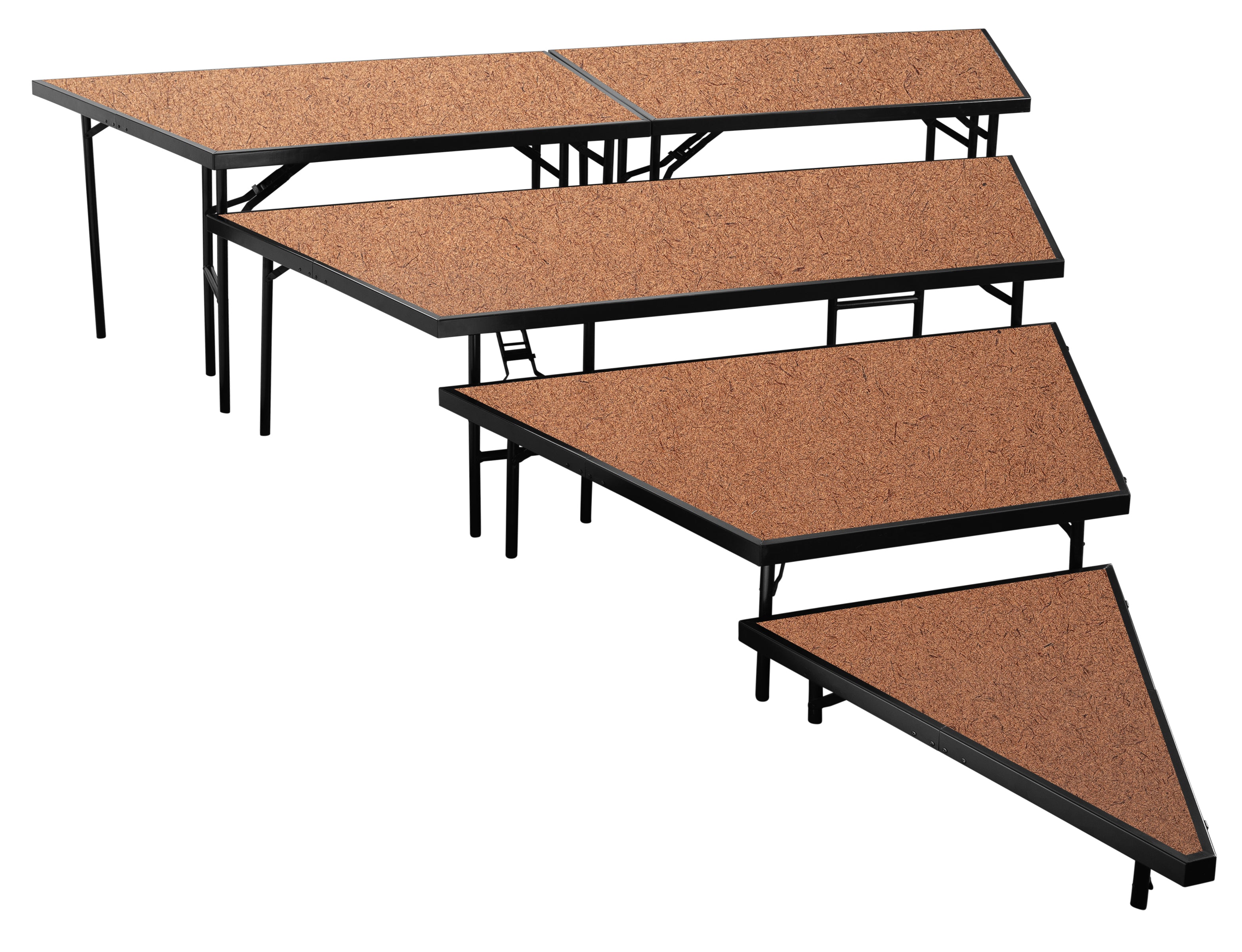 NPS® 4-Level Seated Riser Pie Section, Hardboard (Use with SST364LHB), Frame Color: Black