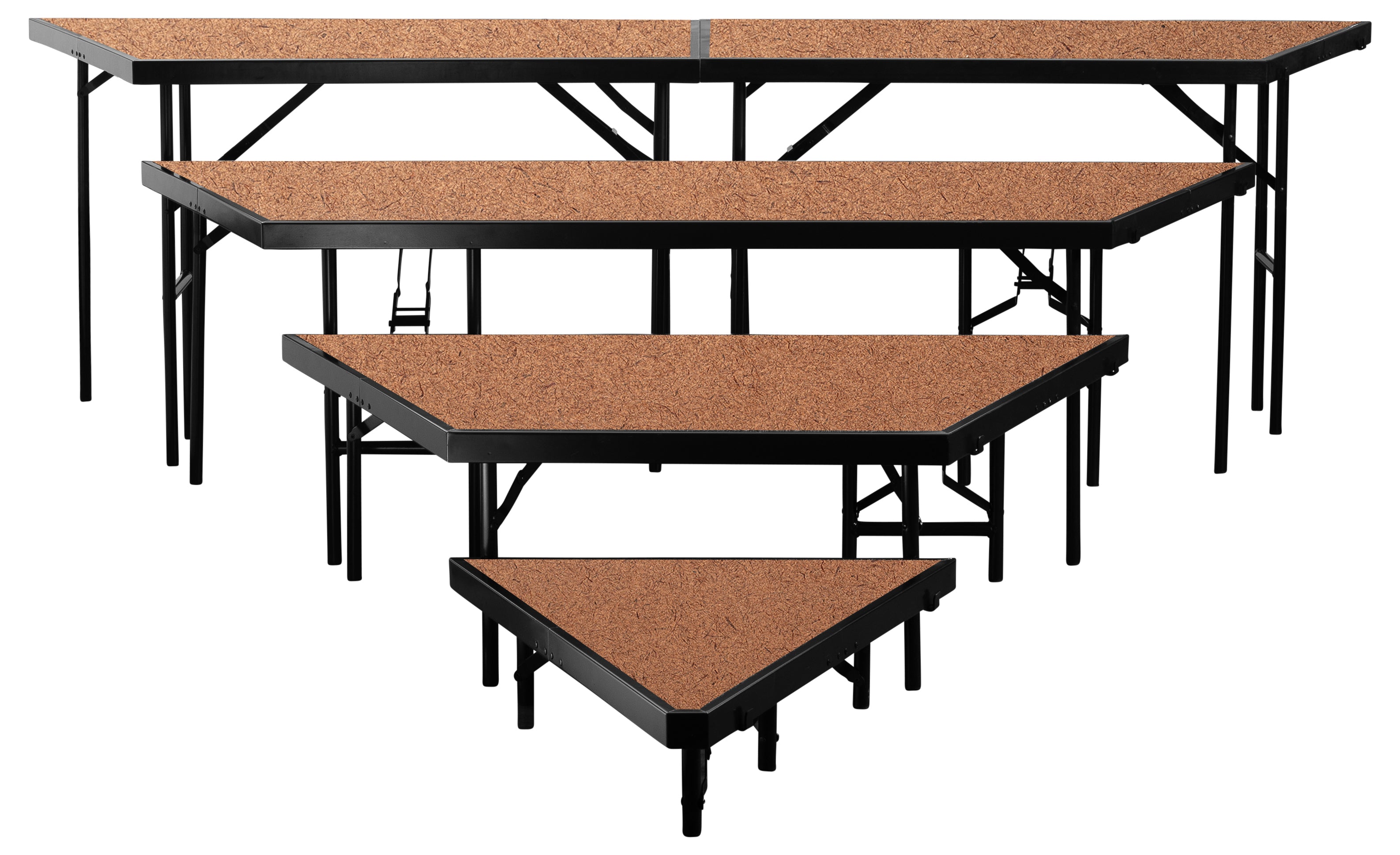 NPS® 4-Level Seated Riser Pie Section, Hardboard (Use with SST364LHB), Frame Color: Black