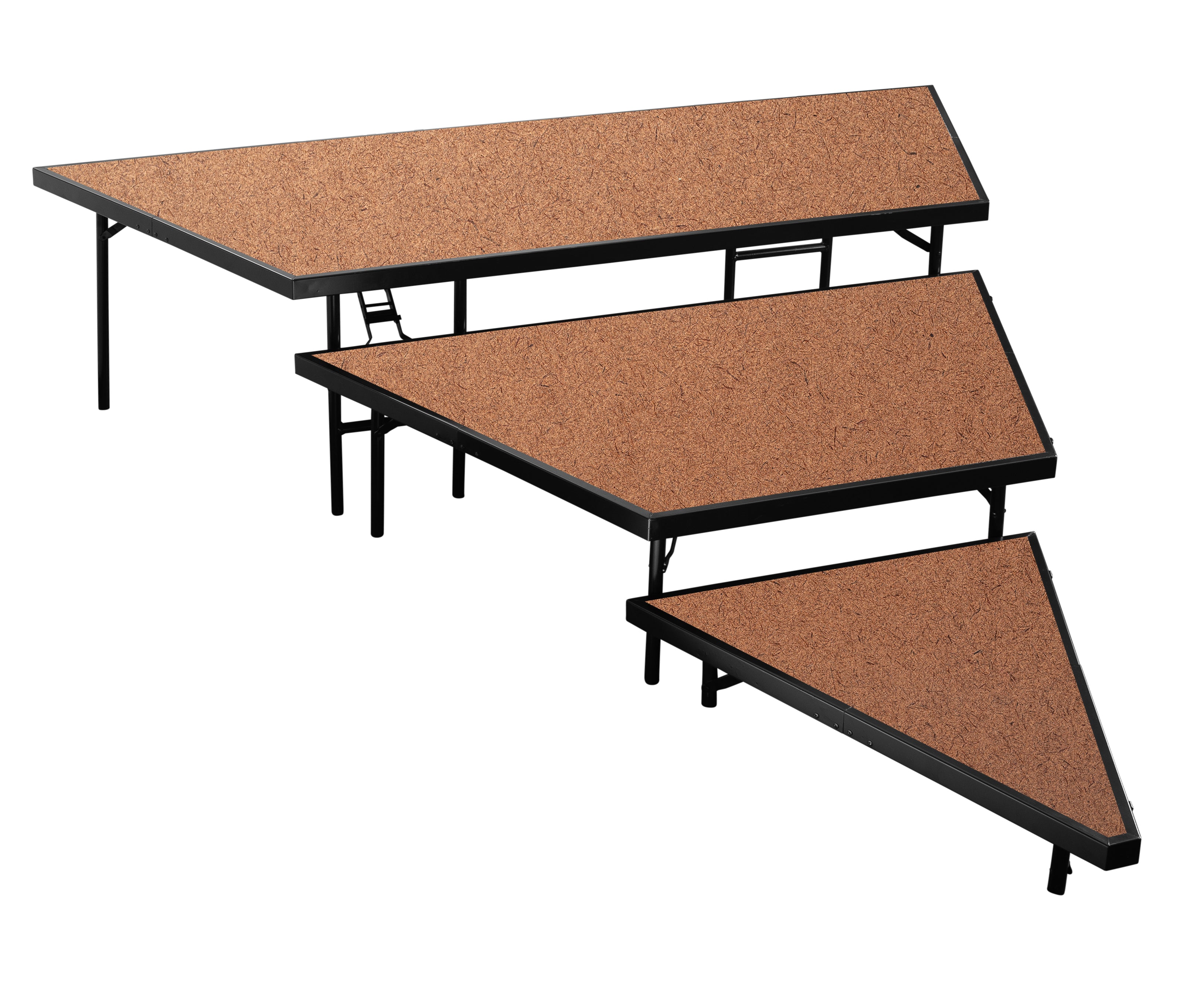 NPS® 3-Level Seated Riser Pie Section, Hardboard (Use with SST363LHB), Frame Color: Black