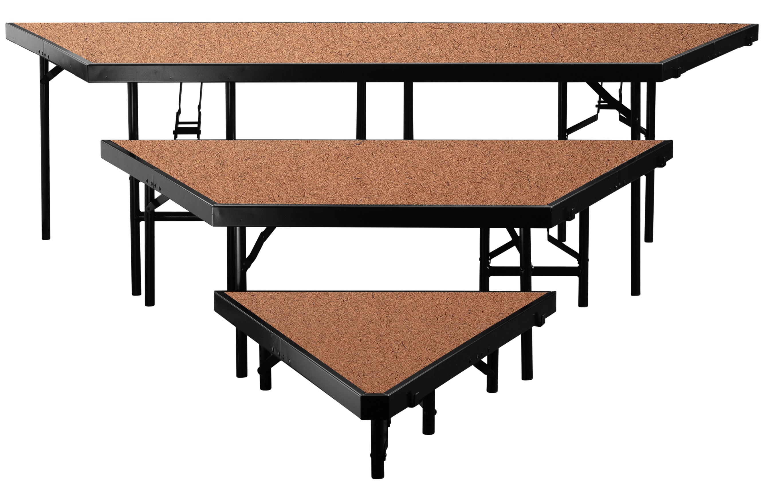 NPS® 3-Level Seated Riser Pie Section, Hardboard (Use with SST363LHB), Frame Color: Black