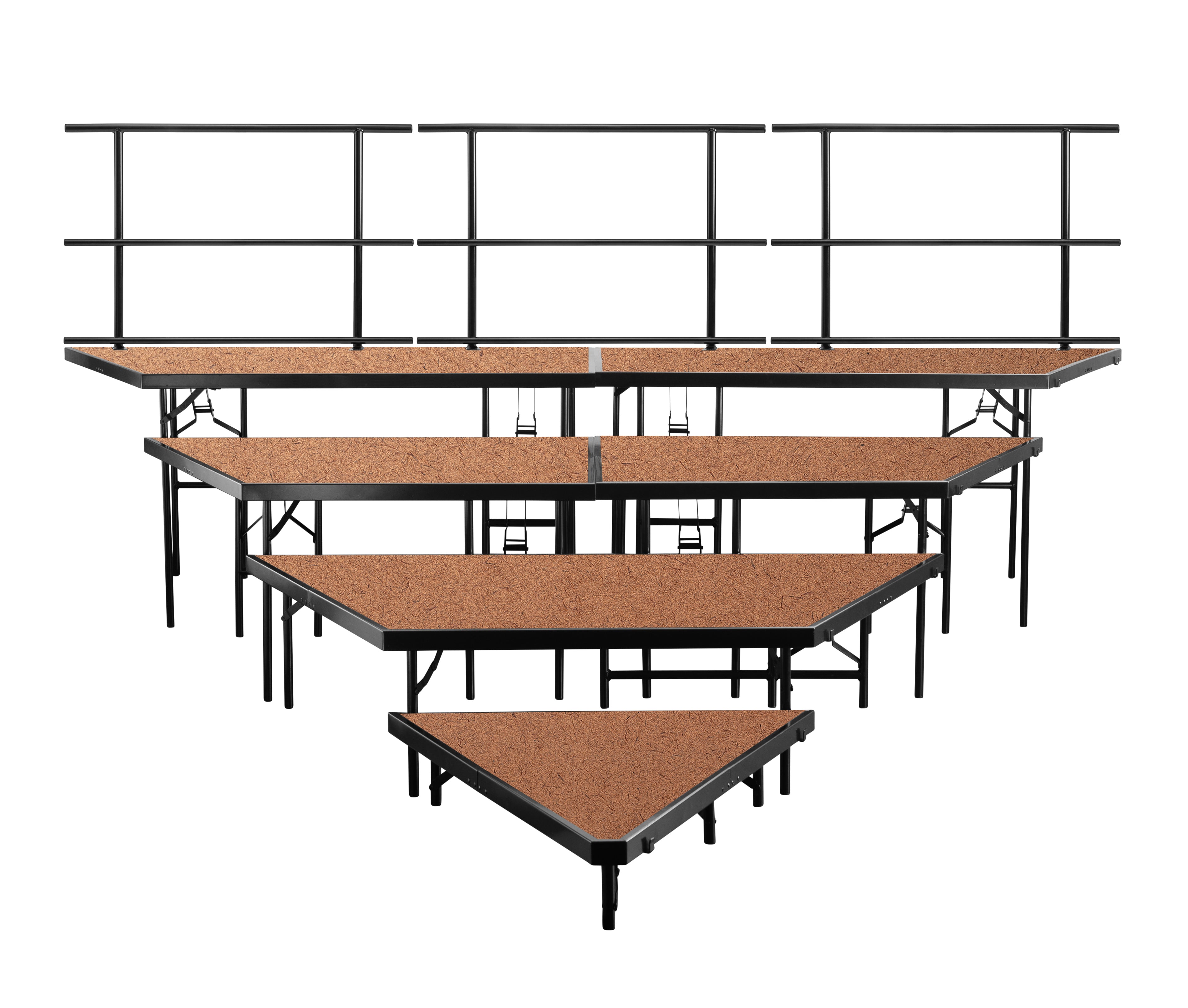 NPS® 4-Level Seated Riser Pie Section, Hardboard (Use with SST484LHB), Frame Color: Black
