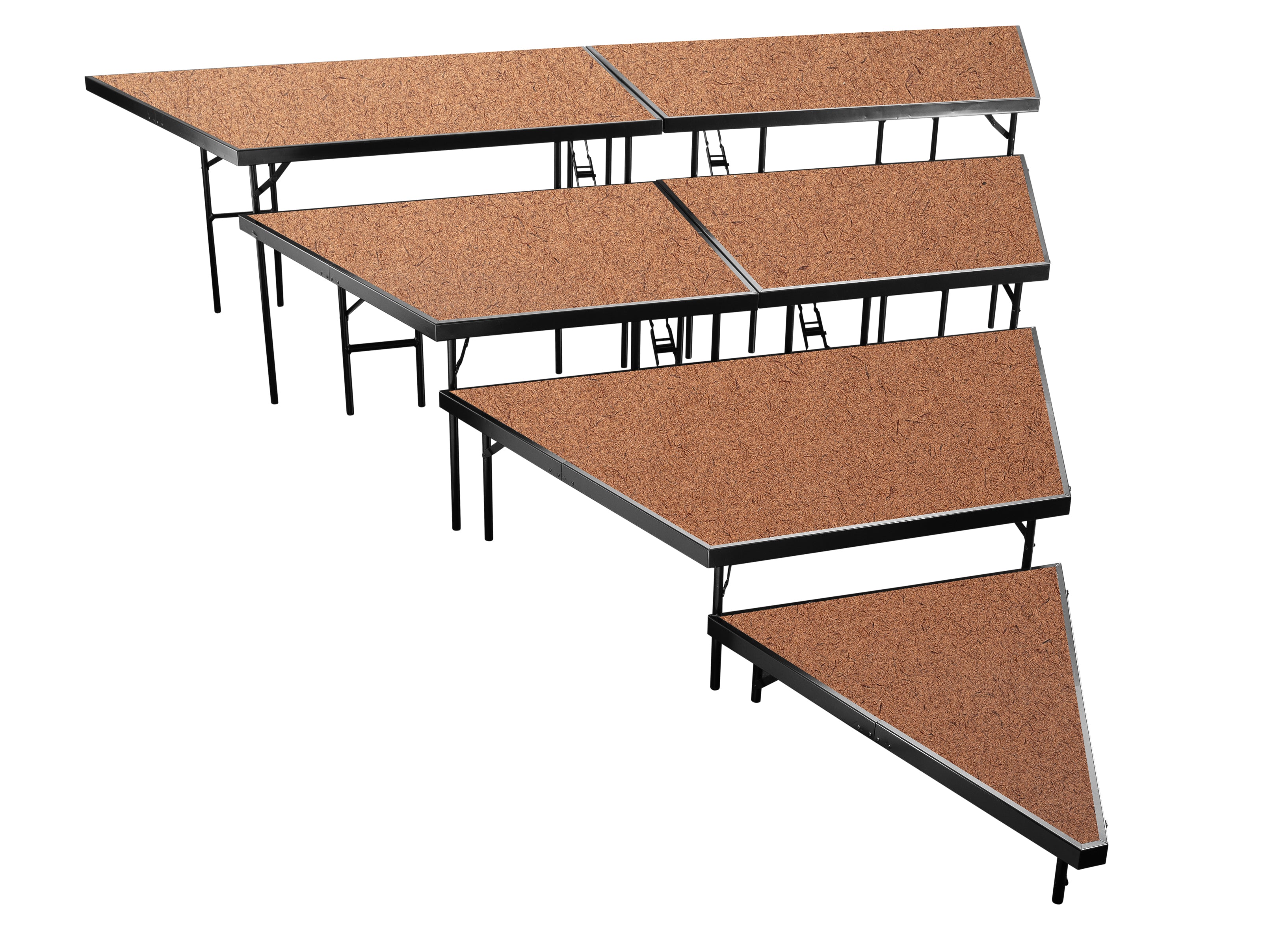NPS® 4-Level Seated Riser Pie Section, Hardboard (Use with SST484LHB), Frame Color: Black