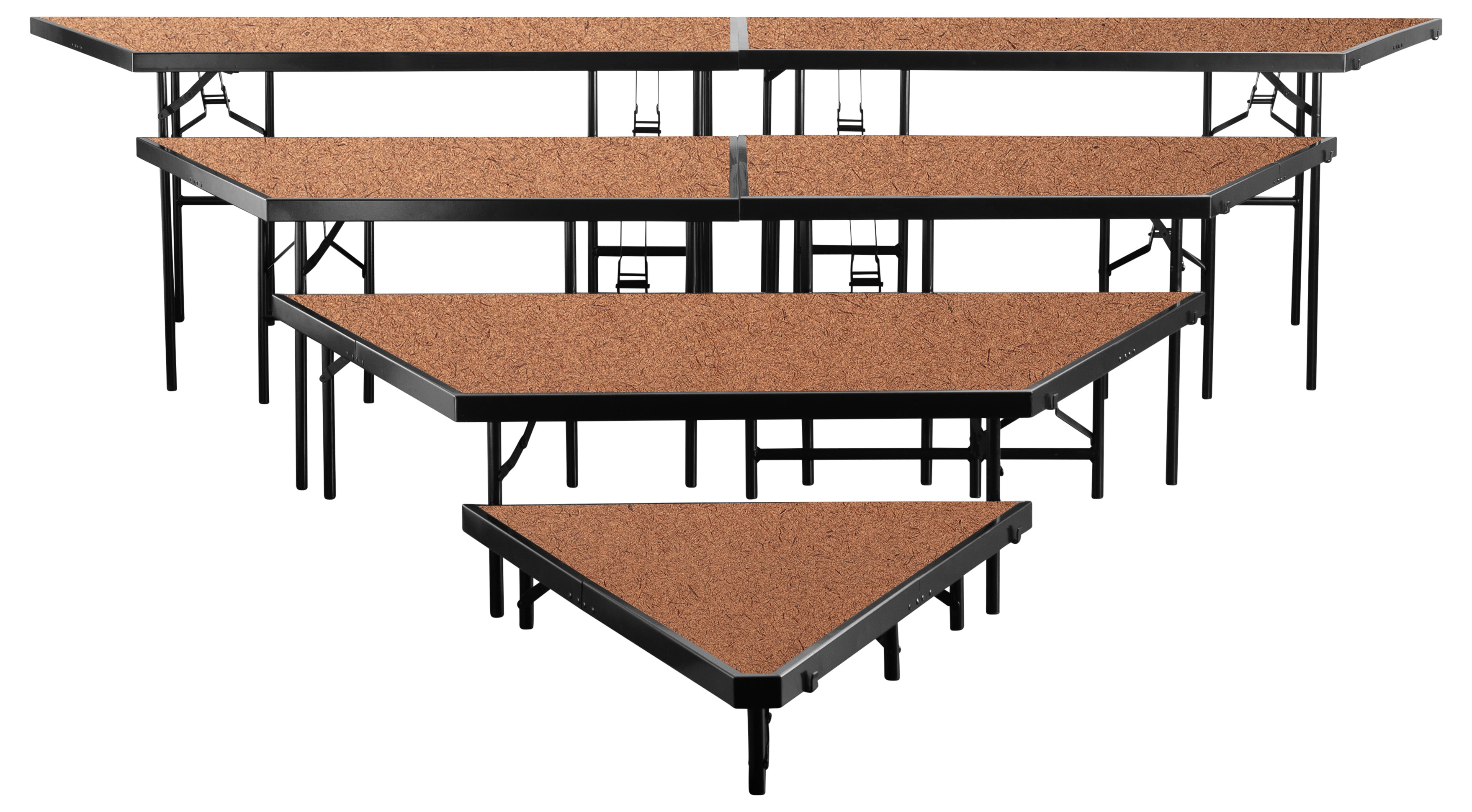 NPS® 4-Level Seated Riser Pie Section, Hardboard (Use with SST484LHB), Frame Color: Black