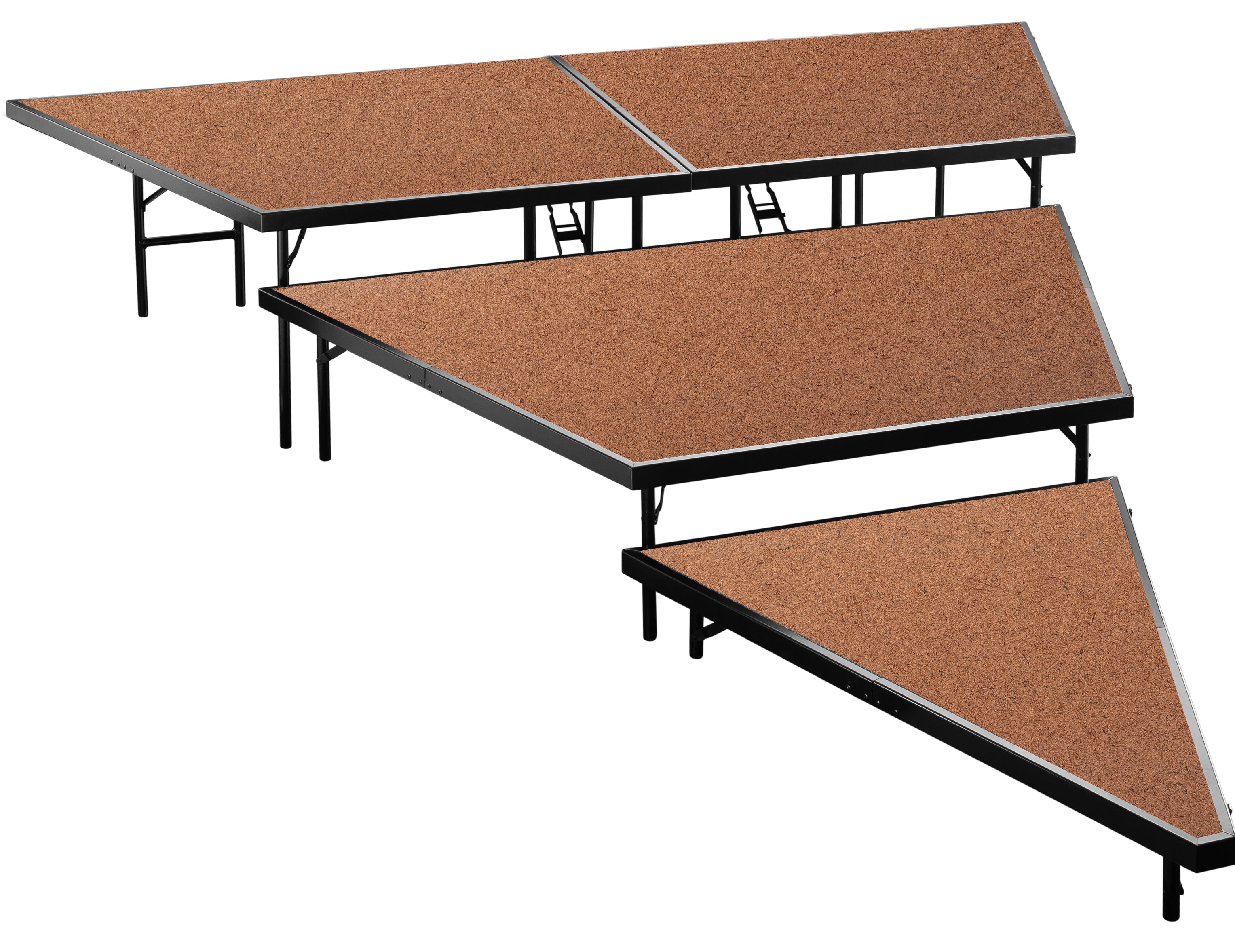 NPS® 3-Level Seated Riser Pie Section, Hardboard (Use with SST483LHB), Frame Color: Black