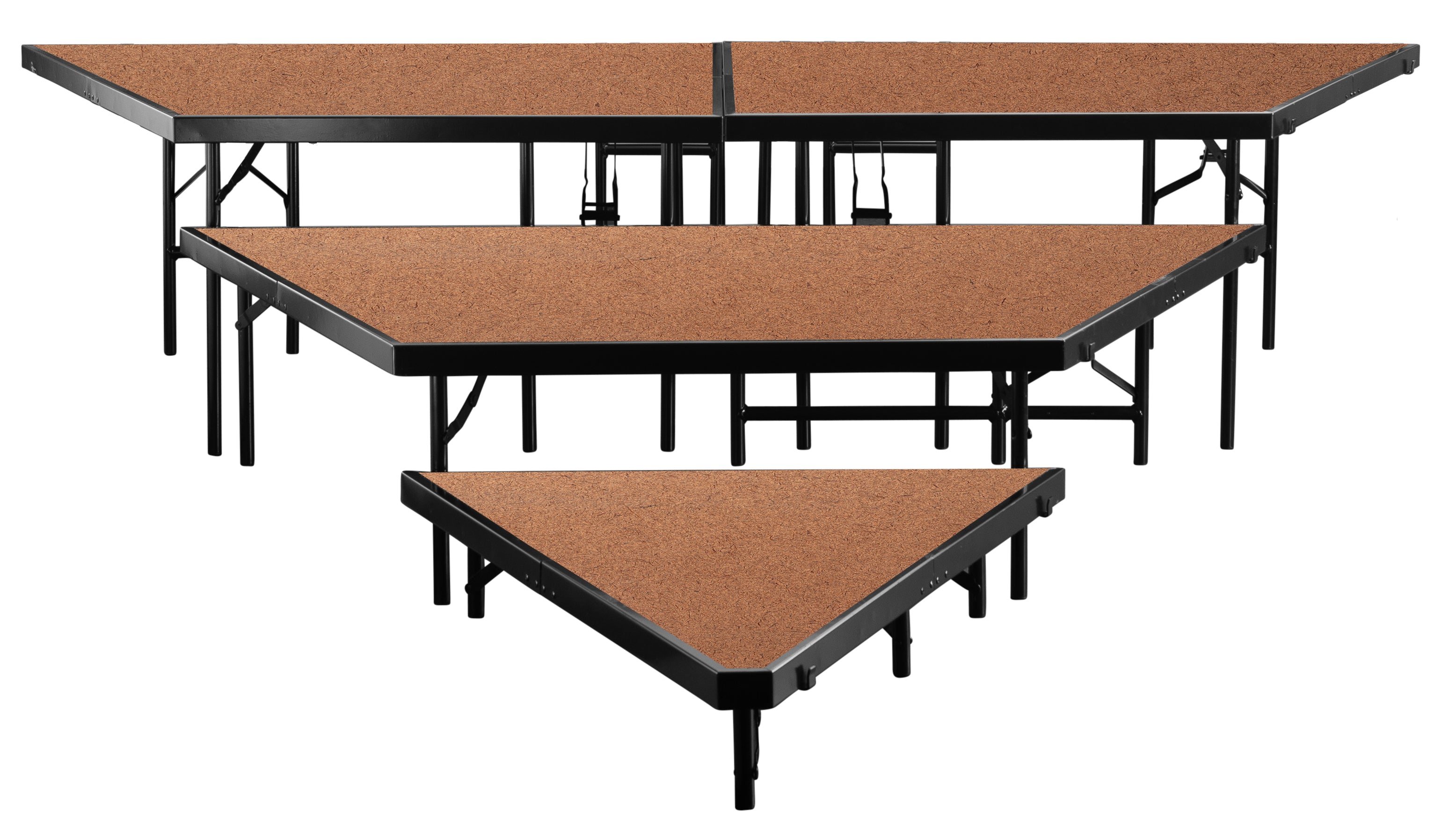 NPS® 3-Level Seated Riser Pie Section, Hardboard (Use with SST483LHB), Frame Color: Black