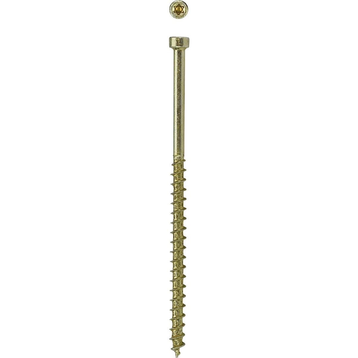 SPAX #8 x 3-1/8 In. T10 Plus Cylindrical Head HCR (Exterior Rated) Yellow Trim Screw (100-Count)