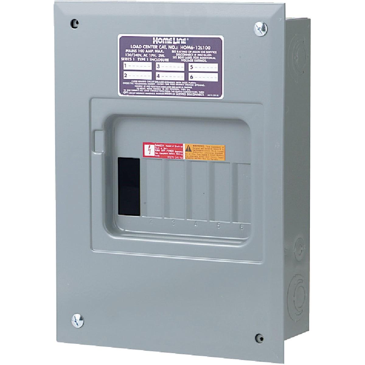 Square D Homeline 100A 6-Space 12-Circuit Indoor Main Lug Flush Mount Load Center