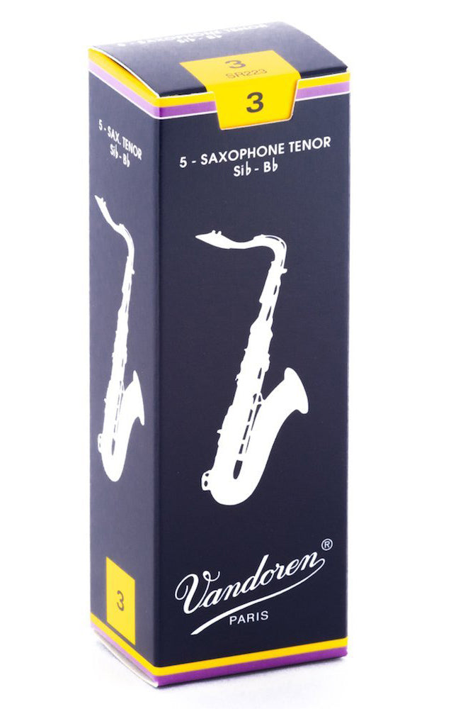 Vandoren SR223 Tenor Saxophone Traditional Reeds Strength #3. (Box of 5)
