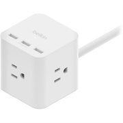 Belkin - 3-Outlet Power Cube with 5-Foot Cord and USB-a Ports SRA006P3TT5 - Black