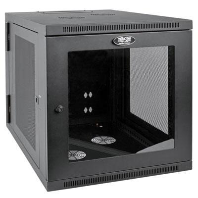 Tripp Lite by Eaton SmartRack 12U Server-Depth Wall-Mount Small Rack Enclosure Clear Acrylic Window Hinged Back