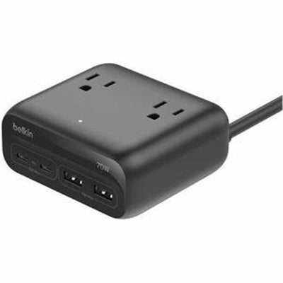Belkin 3-Outlet Charging Station with 2 USB-a and 2 USB-C Ports, 70W