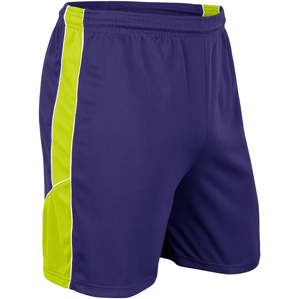 Header Soccer Short - Purple Optic Yellow White - Youth - Extra-Large