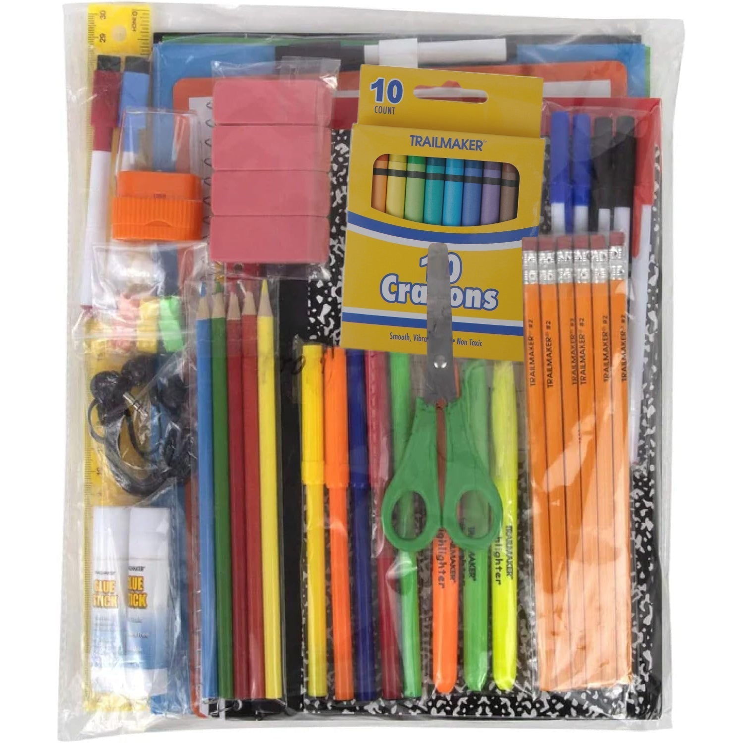 60 Piece School Supply Kit - 12 in the Pack