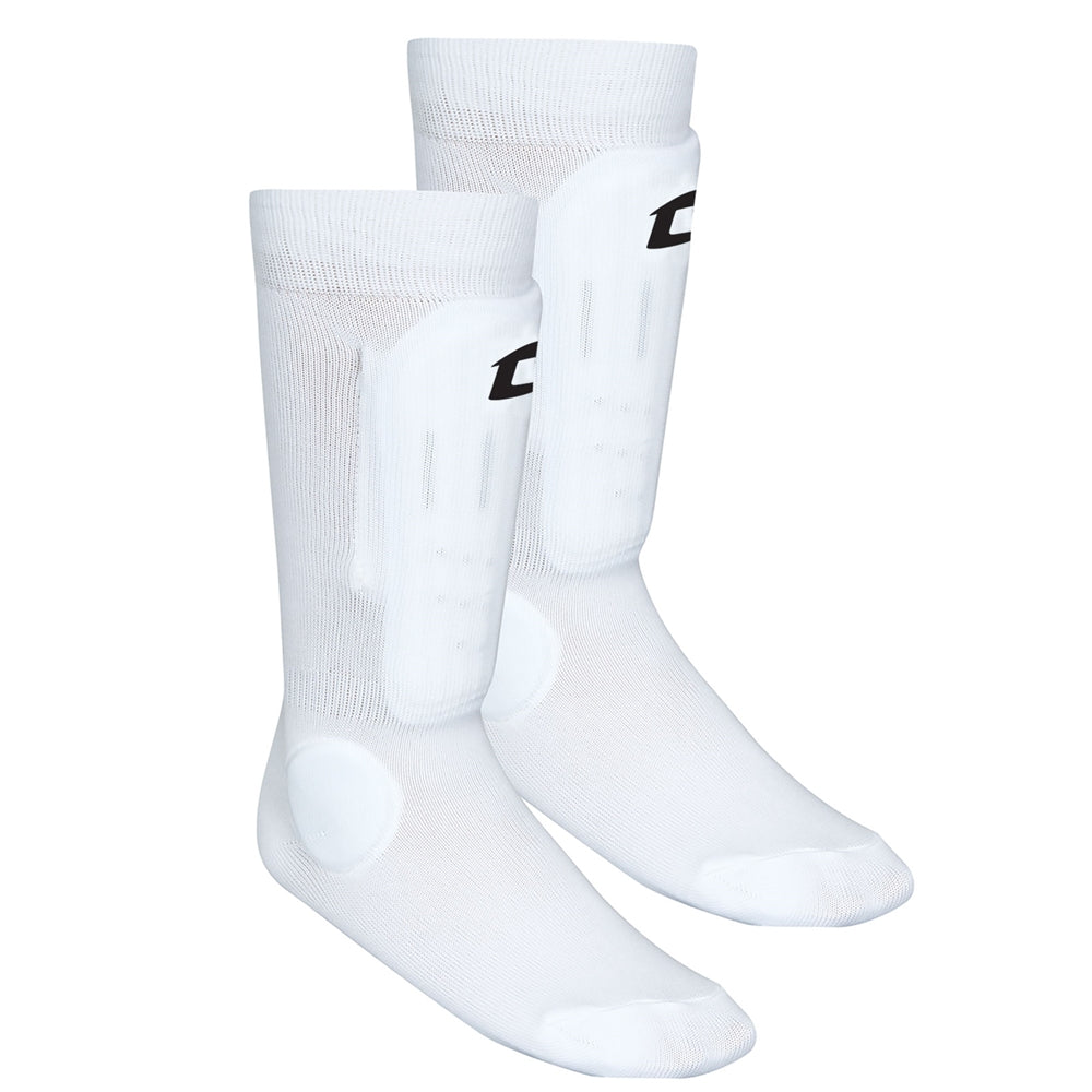 Sock Style Shin Guard - White, Medium/Large