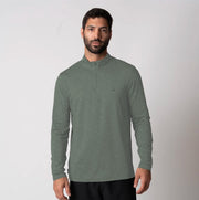 Men's Quarter Zip Pullover (Club Green Hthr) - XL
