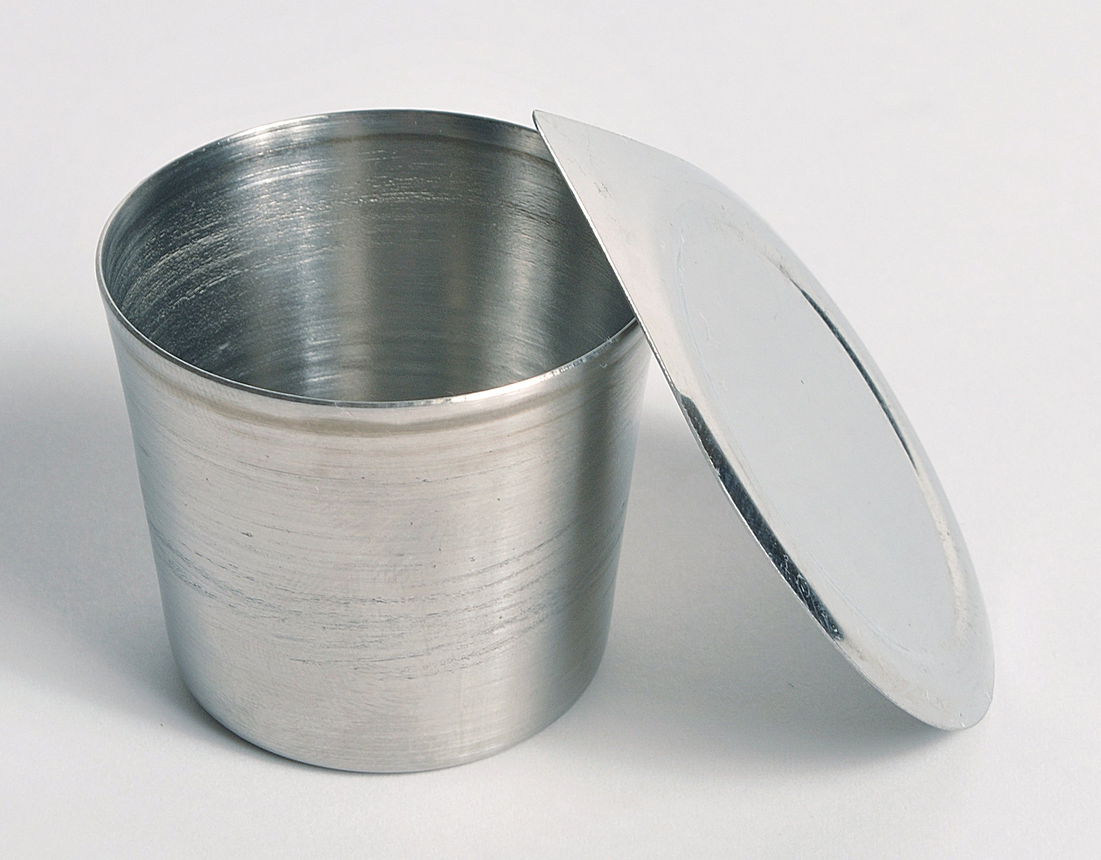 United Scientific® Crucibles, Stainless Steel, With Lid, 15 mL