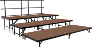 NPS® 3-Level Seated Riser Set, Hardboard (3' x 8' Platforms), Frame Color: Black
