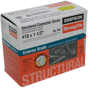 Simpson Strong-Drive #10 1-1/2 In. Hex Structure Screw (100 Ct.)