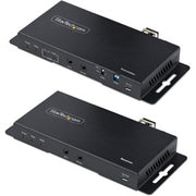 StarTech.com 4K HDMI Over Fiber Extender Kit 4K 60Hz up to 3300ft/1km (Single Mode) or 1000ft/300m (Multimode) LC Fiber Optic HDR HDCP 3.5mm Audio/RS2