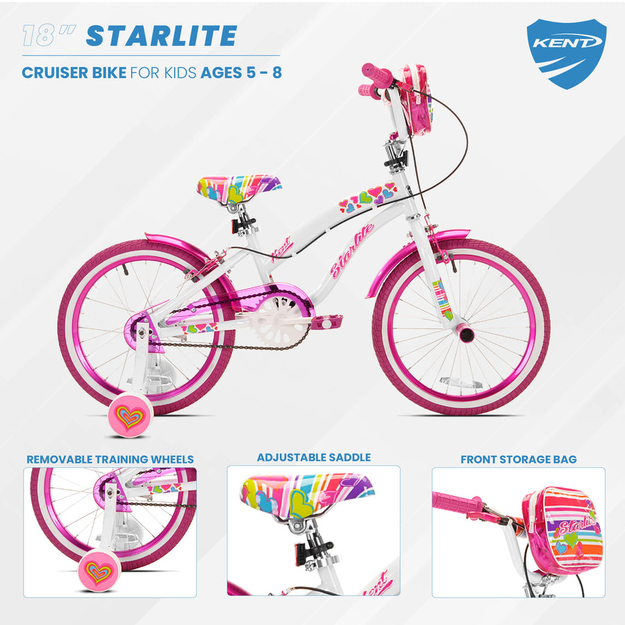 18" Kent Starlite ,Wht/Pink