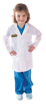 Jr. STEM Lab Coat, 3/4 Length, Size 6/8 - Colorful STEM Logo