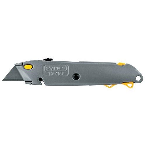 10-499 Stanley,Retractable blade,Push side blade change,6-1/2",Gray