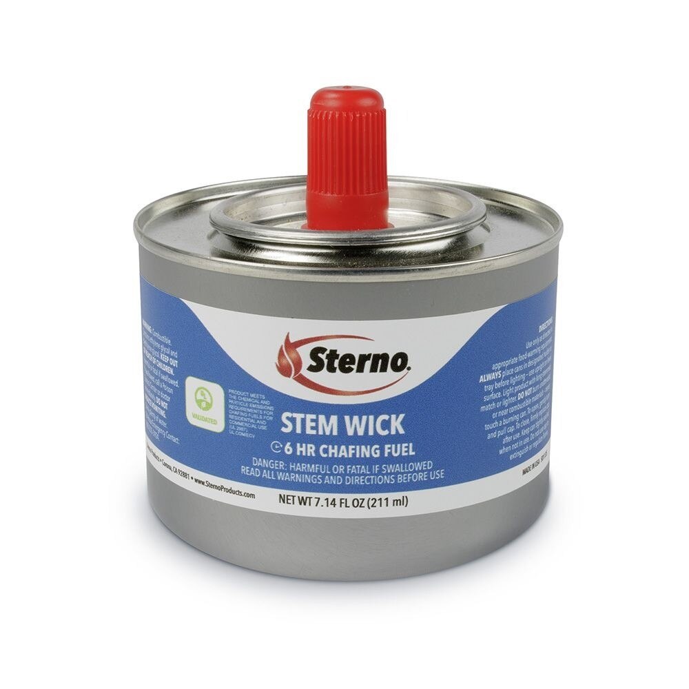 10102 Sterno Stem Wick, Chafing Fuel, Methanol, Wick, 7.14 Oz, Can, 24/Carton