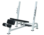 STS Olympic Decline Bench Press with Gun Racks - White