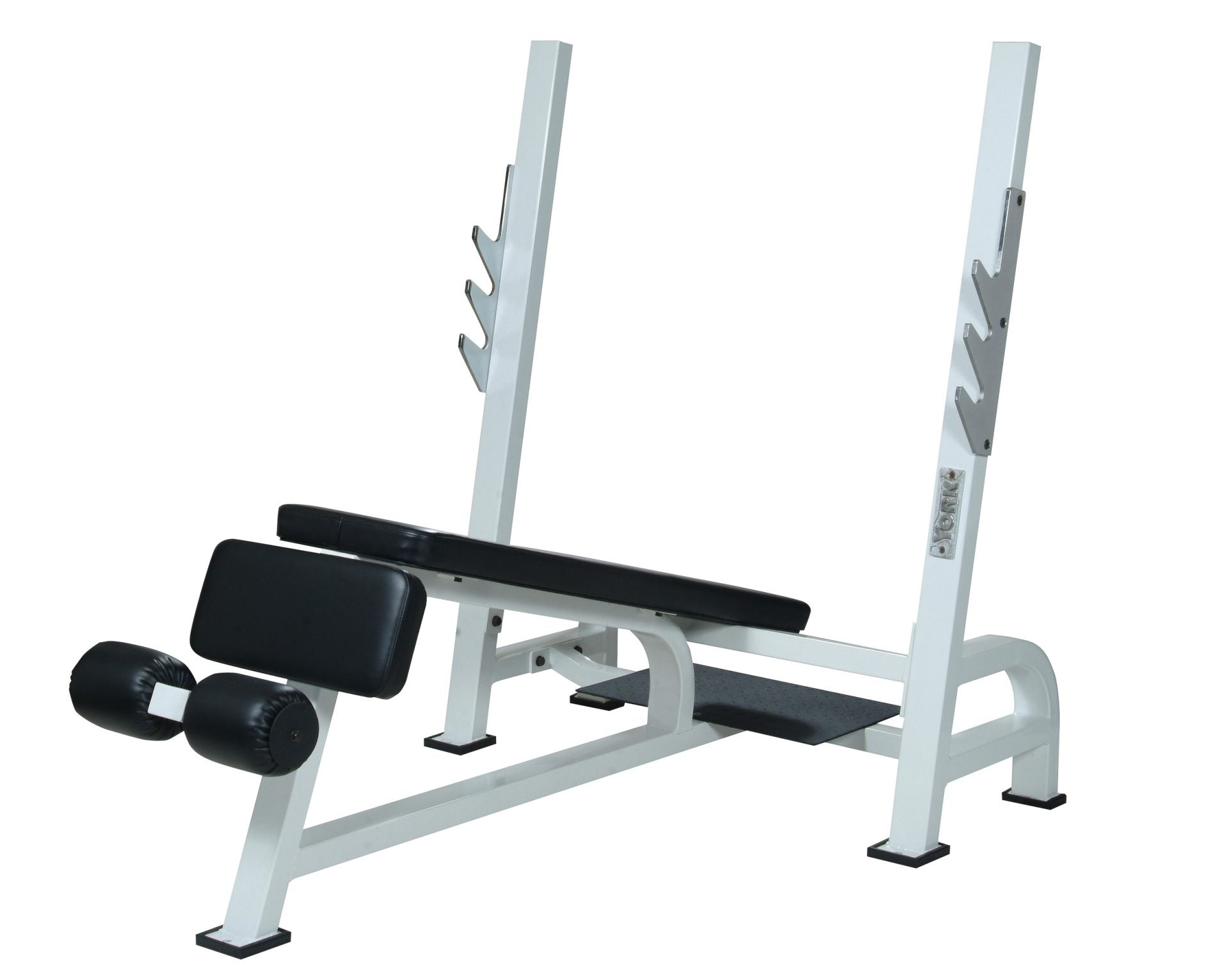 STS Olympic Decline Bench Press with Gun Racks - White
