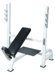 STS Olympic Incline Bench Press with Gun Racks - White