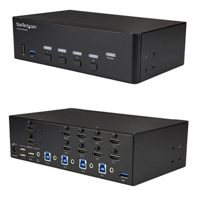 4 Port HDMI KVM Switch - 4K 30Hz - Dual Display