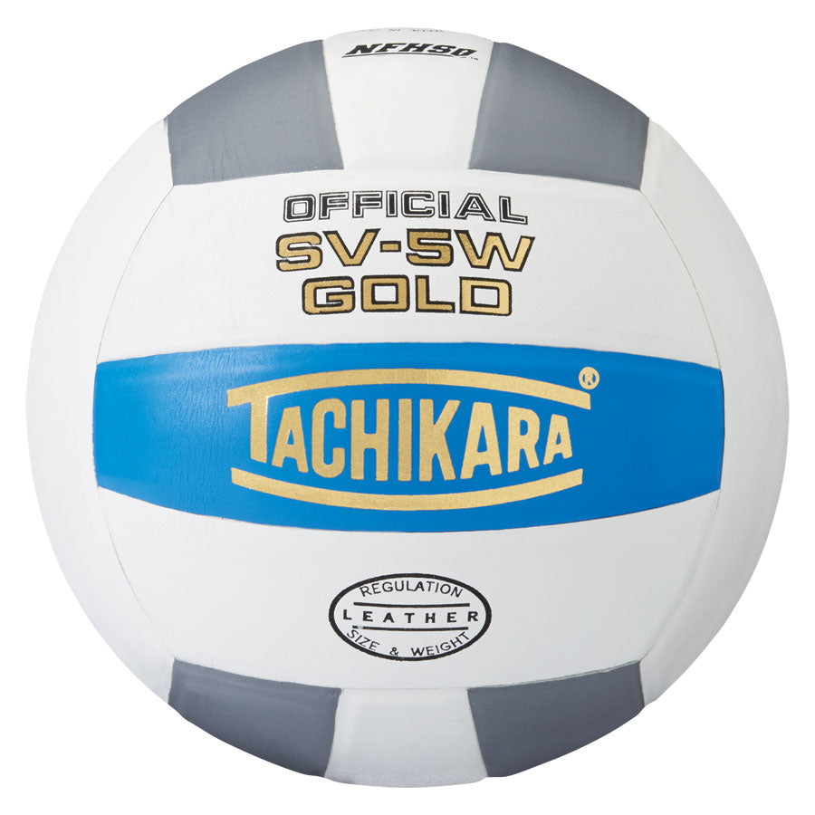 Competition Volleyball - Premium Leather - College Blue/White/Silver Gray