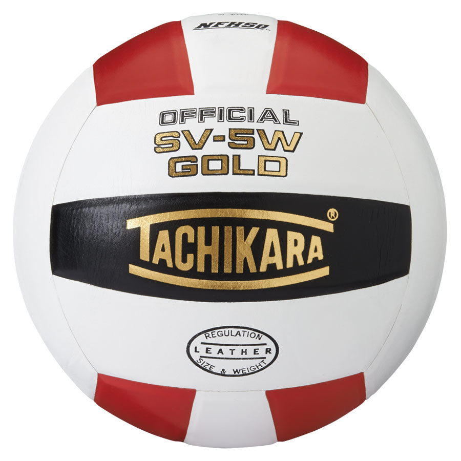 Competition Volleyball - Premium Leather - Scarlet/White/Black